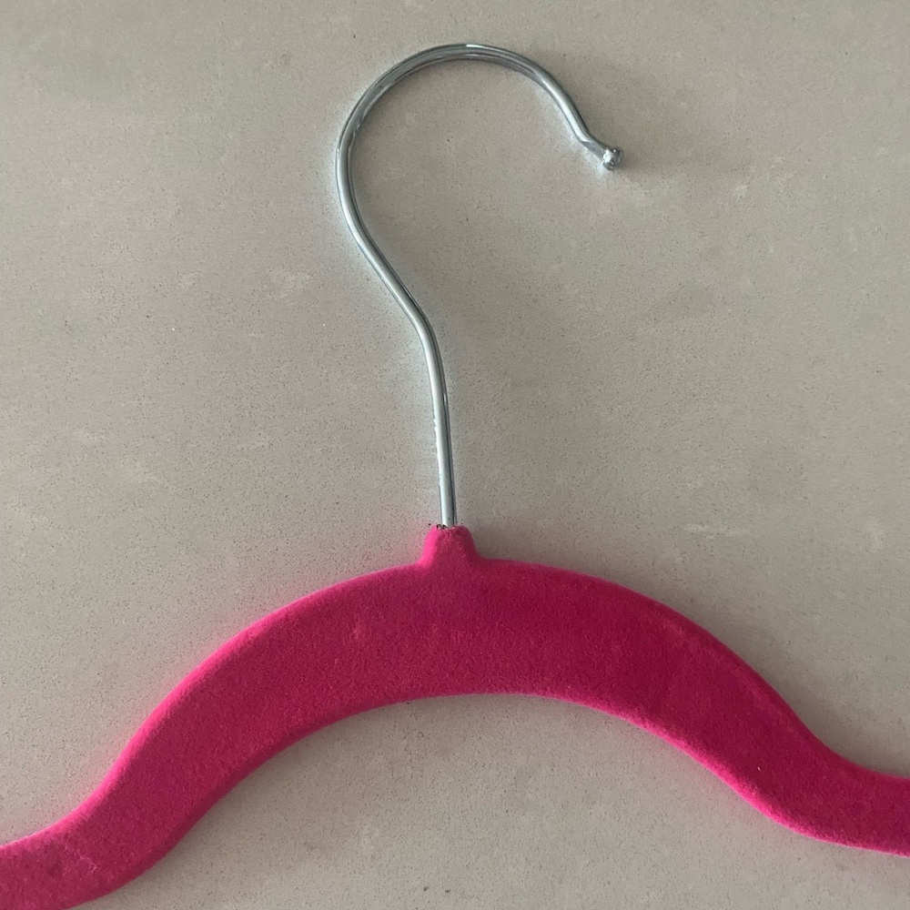 Hot pink velvet hangers